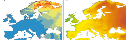 Concordance between allele frequency (left) and temperature (right) at the TTG1 locus